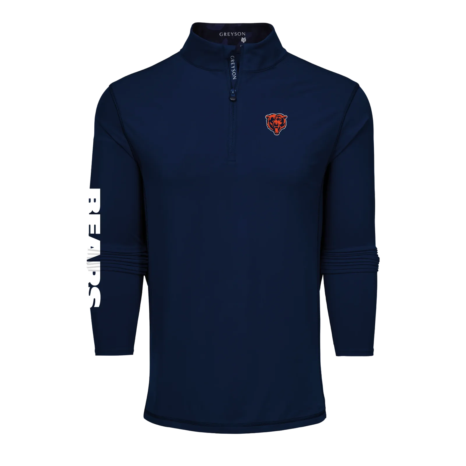 Navy Chicago Bears Colorado quarter-zip with Bears lettering on the sleeve