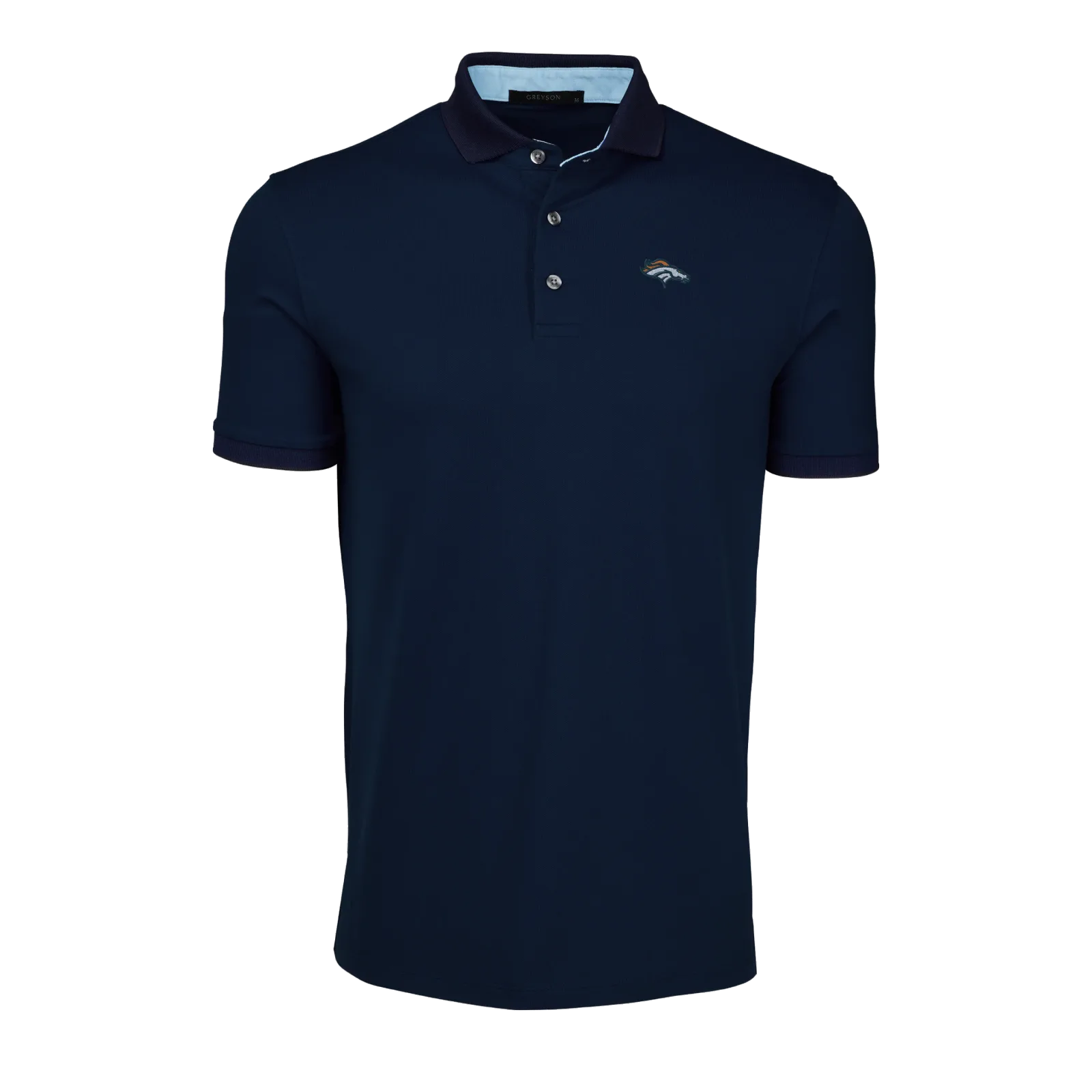 Navy Denver Broncos Wolf polo with small chest logo