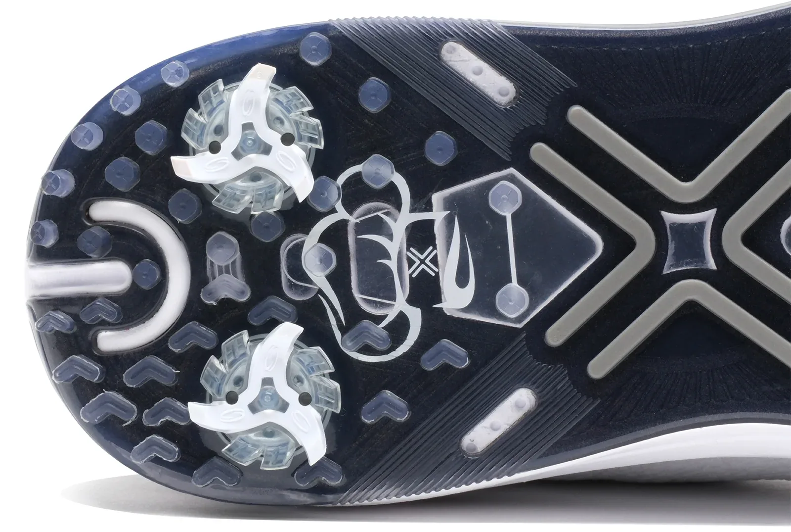 Close-up of the TPU outsole and spikes
