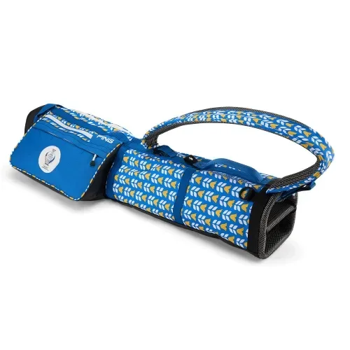 Moonlite carry bag in a blue and yellow tulip print