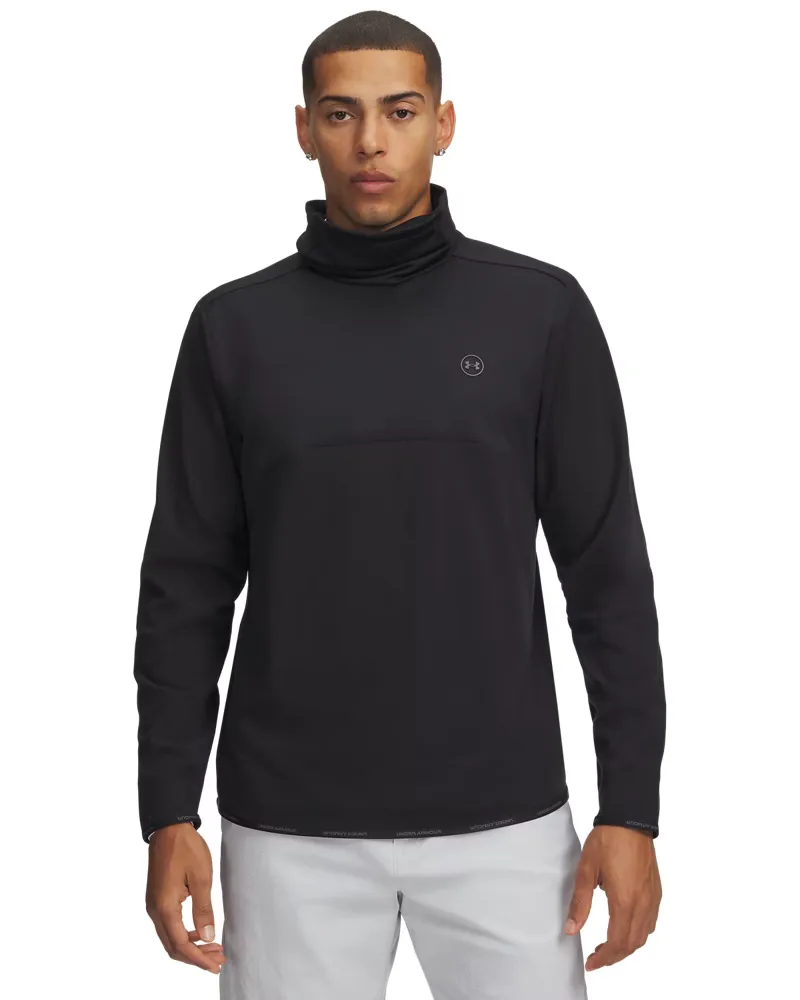 Man wearing a black funnel-neck golf pullover